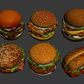 Assorted Hamburgers With Diverse Toppings Fresh Ingredients Different Patty Types And Sesame Buns