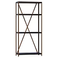 Modern Metal Frame Shelving Unit With Cross Support And Multi Tier Design