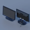 Two Sleek Computer Monitors With Black Screens And Adjustable Stands Modern Design