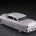 Classic Vintage Silver Sedan Car With Streamlined Design Chrome Grille And Retro Headlights