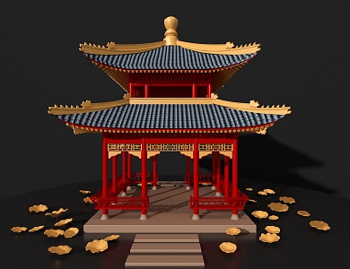 Ancient architecture miniature architecture architectural ornaments Chinese architecture pavilion 3d model