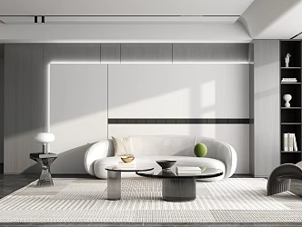 Modern living room sofa background wall 3d model