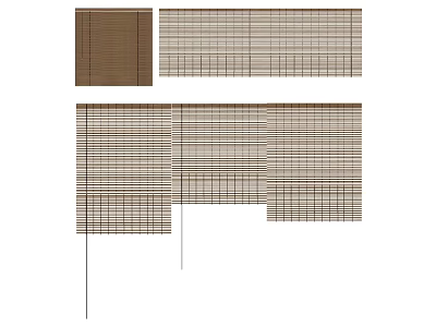 Stylish Brown and Beige Blinds with Textured Patterns and Various Designs 3d model