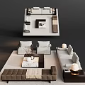 Modern Light Luxury Fabric Sofa And Coffee Table Set For Elegant Living Room Interior Design