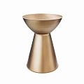 Stylish Gold Metal Accent Table With Conical Base And Round Top 3d model
