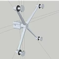 Building Exterior Wall Support System With Metal Frame And Glass Mounting Parts