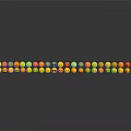 Row Of Yellow Emojis Arranged With Reflection On Gray Background