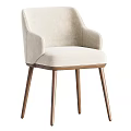Modern Beige Upholstered Leisure Chair With Wooden Legs And Comfortable Design