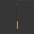 Household Fishing Rod With Brown Body White Handle Line And Yellow Ball