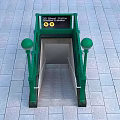 24th Street Station Entrance With Green Stairs Spherical Lamp Posts And Gray Square Tiles