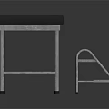 Modern Black Bench With Padded Seat And Metal Frame Sleek Design