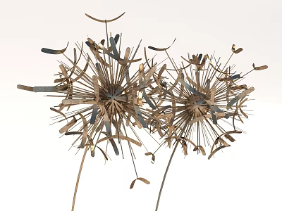 Elegant Modern Metallic Chandelier With Dandelion Seed Head Radiant Decorative Structure 3d model