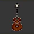 Red Wooden Acoustic Guitar Classic Design With Natural Grain For Home Use
