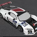 Audi R8 Race Car With White Black Livery Rear Spoiler Number 28 And Racing Team