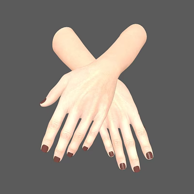 Hand finger palm woman's hand nail polish manicure 3d model