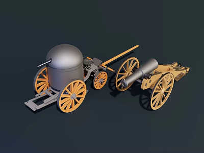 Gun World War I weapon movie props 3d model