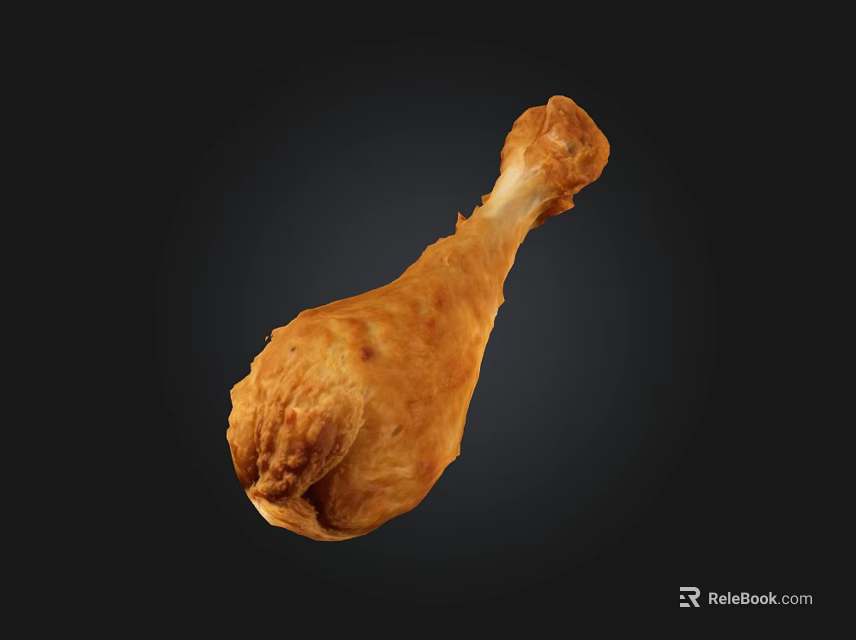Crispy Golden Fried Chicken Leg With Juicy Tender Meat And Appetizing Aroma 3d model 