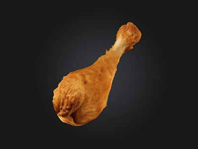 Crispy Golden Fried Chicken Leg With Juicy Tender Meat And Appetizing Aroma 3d model