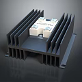 Electronic Heat Sink Component With White Power Module And Black Base For Efficient Thermal Management 3d model