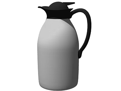 Silver Thermos Flask With Black Lid And Handle For Daily Home Use Appliance 3d model