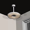 Modern Contemporary Chandelier With White Lampshade Transparent Circular Rings And Soft Lighting Ceiling Mounted