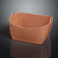 Brown Woven Storage Basket With Handles For Home Decor And Organization