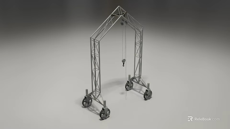 Industrial Mobile Gantry Crane With Heavy Duty Metal Frame And Castor Wheels 3d model 