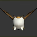 Paper Crafted Bird with Brown Wings White Belly and Expressive Eyes