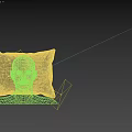 Transparent 3D Glowing Blue Head Organ Visualization With Vascular Structure On Pillow