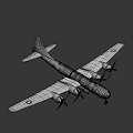 Vintage Silver Airplane Featuring Four Propellers Detailed Fuselage And Landing Gear
