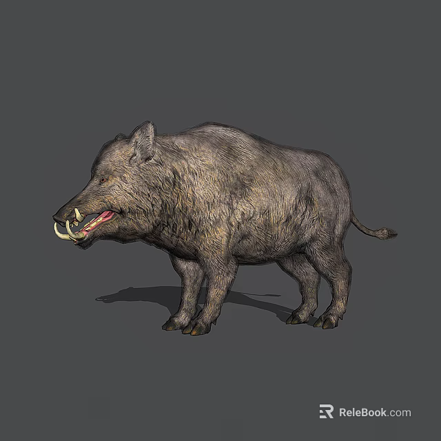 Wild Reptile With Rough Skin And Sharp Teeth Standing On Gray Background 3d model 