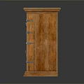 Vintage Wooden Cabinet With Metal Straps Lock And Decorative Legs Design