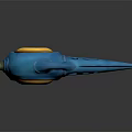 Vibrant Blue Cartoon Style Fantasy Fish with Large Yellow Eye and Unique Fins