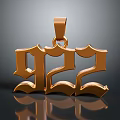 Stylish Golden Pendant With Ornate Number 922 Design For Daily Use
