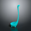 Modern Turquoise Blue Dinnerware Set With Unique Giraffe Like Design And Small Feet 3d model