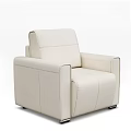 Modern Beige Leather Single Sofa With Clean Lines And Comfortable Armrests 3d model