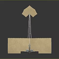 Vintage Biplane Flying Machine Model With Wooden Frame Fabric Wings And Propeller