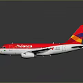 Red Avianca Airplane Model Showcasing Aerospace Space Exploration Design Features