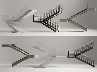 Stair assembly Handrail Stair assembly 3d model