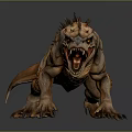 Fierce Spiked Spotted Creature 3D Model With Sharp Teeth And Powerful Limbs