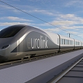 Modern high-speed rail rail train light rail train high-speed train intercity transportation 3d model