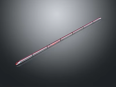 Modern High Speed Train With Sleek Silver Body And Red Accent Stripe Design 3d model