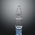 Transparent Glass Bottle With Water Bubbles On Dark Background With Reflection 3d model