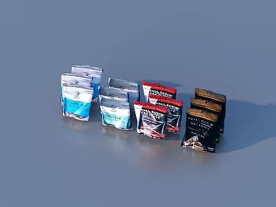 Assorted Colorful Small Packaging Bags For Daily Living Essentials Collection 3d model