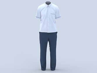 School uniform sailor uniform clothing boys school uniform 3d model