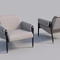 Elegant Modern Dining Chairs With Light Gray Fabric Armrests And Black Metal Legs