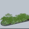 Lush Green Shrubs With Yellow Flowers In Garden Bed Stone Border Design