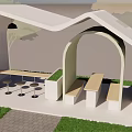 Modern Post Rest Post 3d model