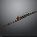 Modern Red And Silver Train On Railway Track With Metallic Surface