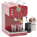 Stylish Green Coffee Machine With Wooden Handle Glass Cups Coffee Canister And Color Options
